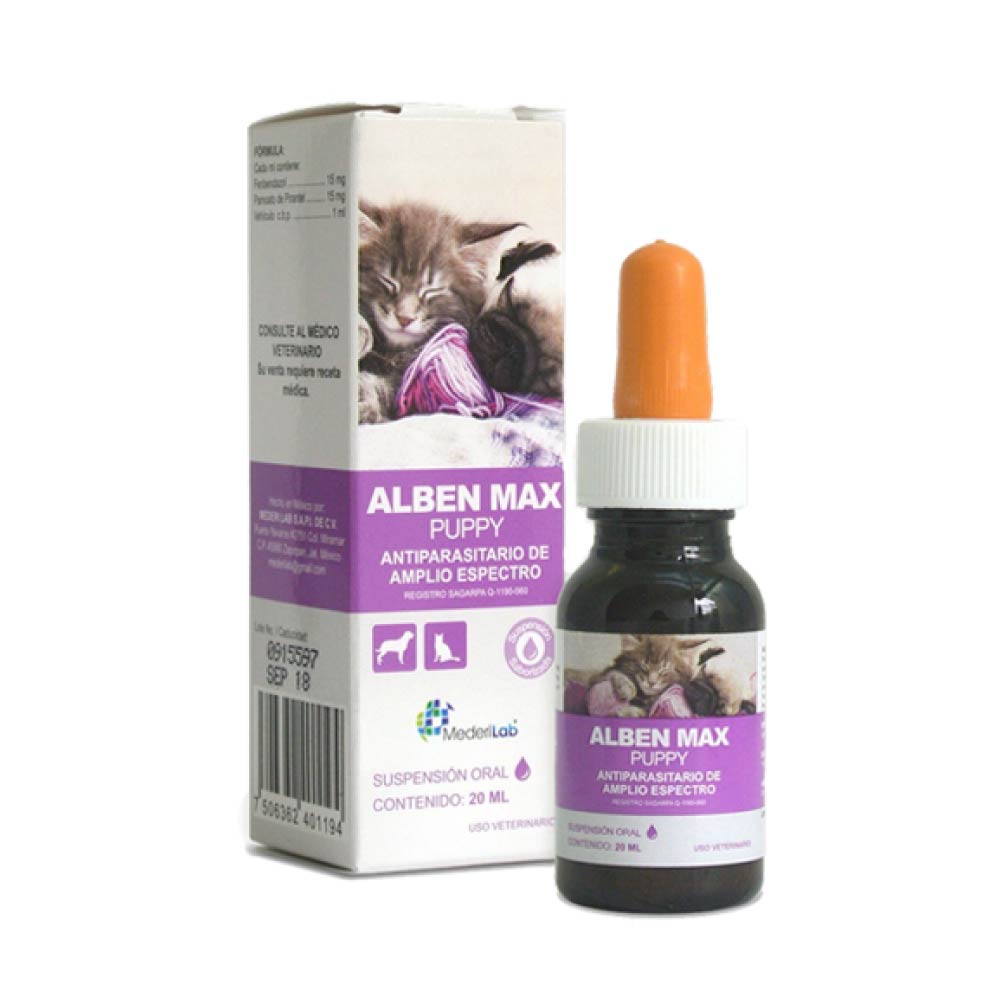 Desparasitante Perro Y Gato Oral Alben Max Puppy - MederiLab Desparasitante Perro Y Gato Oral Alben Max Puppy - MederiLab